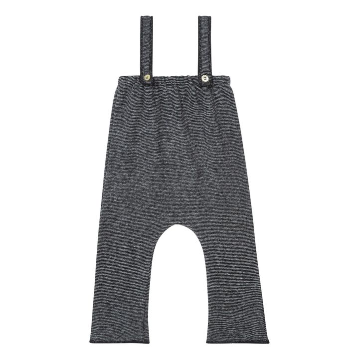 Striped Knit Dungarees | Black- Product image n°0