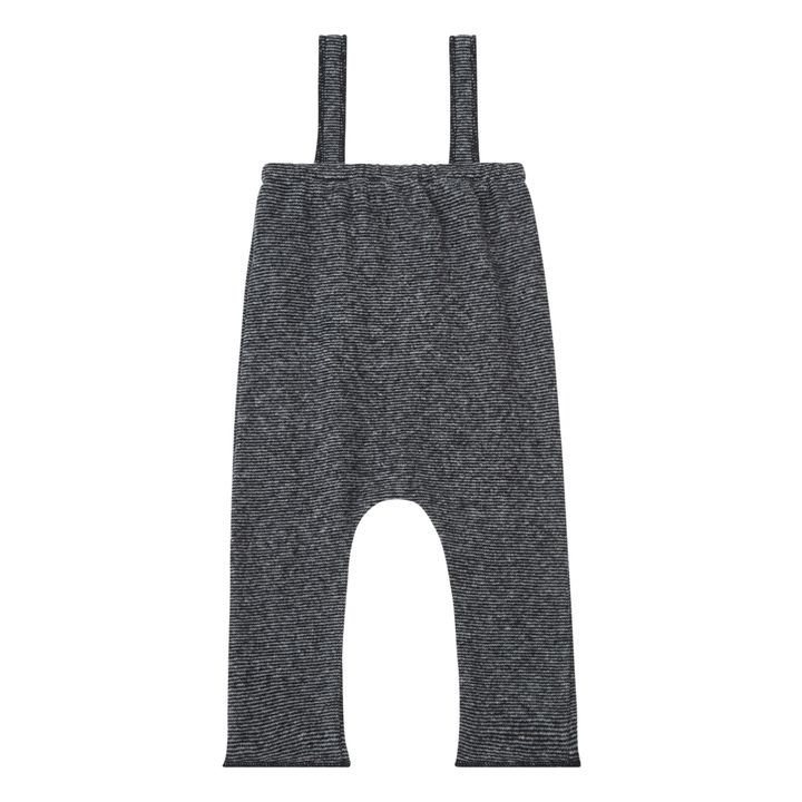 Striped Knit Dungarees | Black- Product image n°1