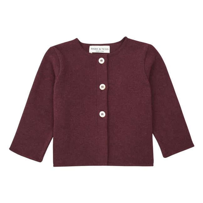 Buttoned Knit Cardigan | Burgundy