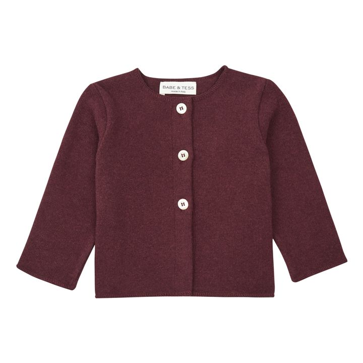 Buttoned Knit Cardigan | Burgundy- Product image n°0