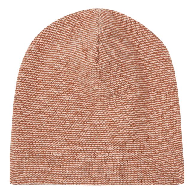 Striped knitted hat | Rust