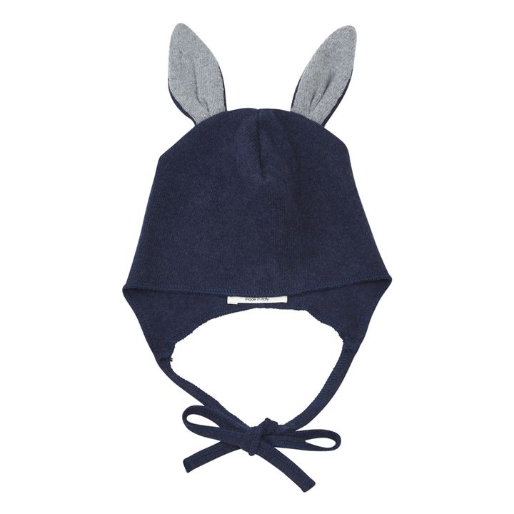 Knitted hat Rabbit ears | Navy blue- Product image n°0
