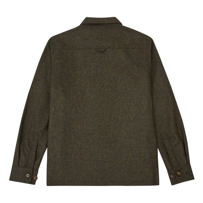 Camicia over in lana vergine Wool Field | Verde foresta
