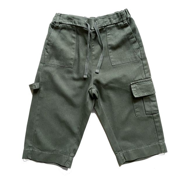 Pantalon Coton Bio Cargo | Verde Kaki