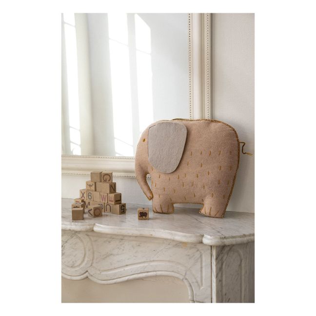 Coussin Pasu Eléphant en feutre | Nude