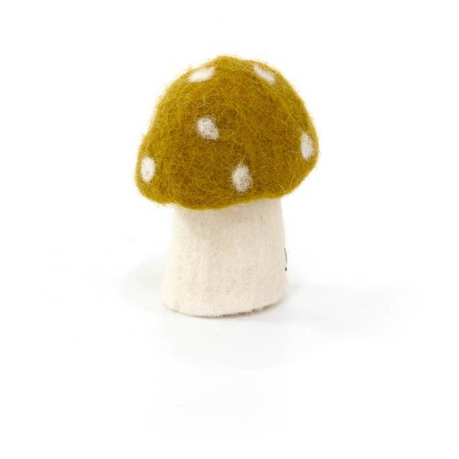 Dotty decorative felt mushroom | Pistachio green