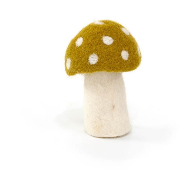 Dotty decorative felt mushroom | Pistachio green