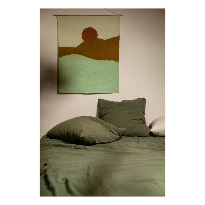 Paesaggio appeso alla parete - Mattina | Verde menta- Immagine del prodotto n°1