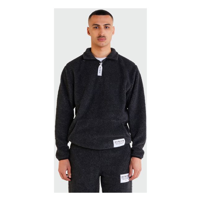Amplify - Top in felpa con zip riciclata | Grigio