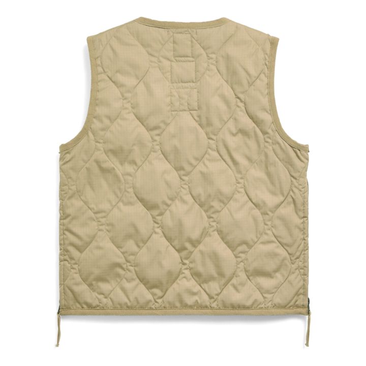 Chaqueta militar sin mangas acolchada con cremallera | Beige- Imagen del producto n°1