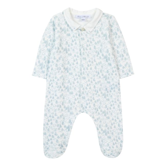 Velvet Tree Footed Pyjamas | Ecru