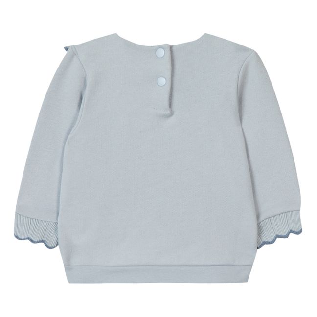 Embroidered collar sweatshirt | Blue