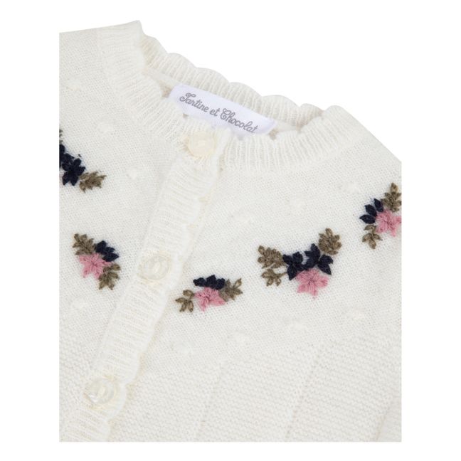 Cardigan Laine et Cachemire Brodé Fleurs | Crudo