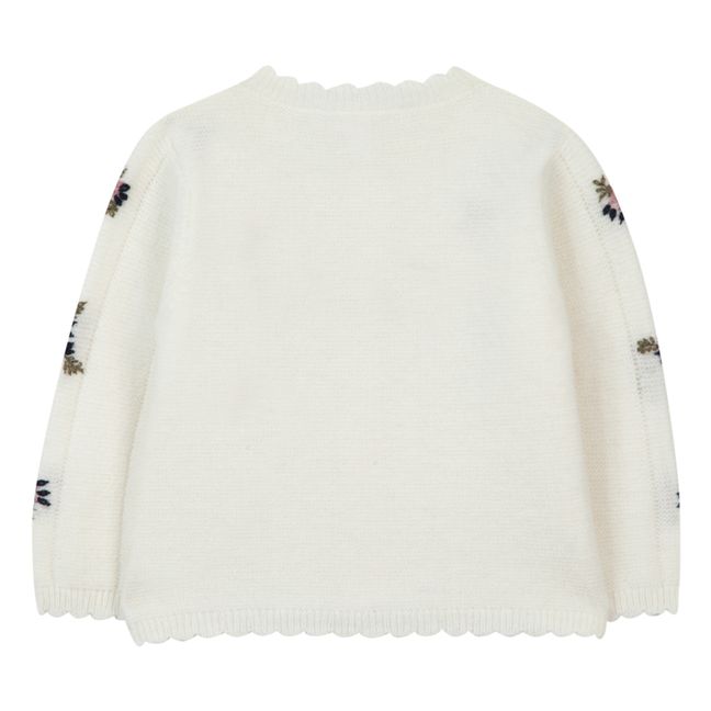 Cardigan Laine et Cachemire Brodé Fleurs | Crudo
