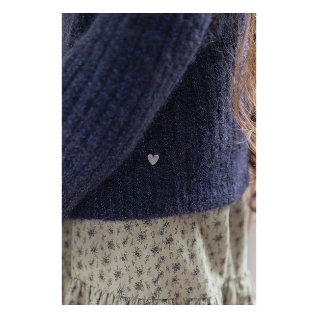 Cardigan lurex | Blu marino