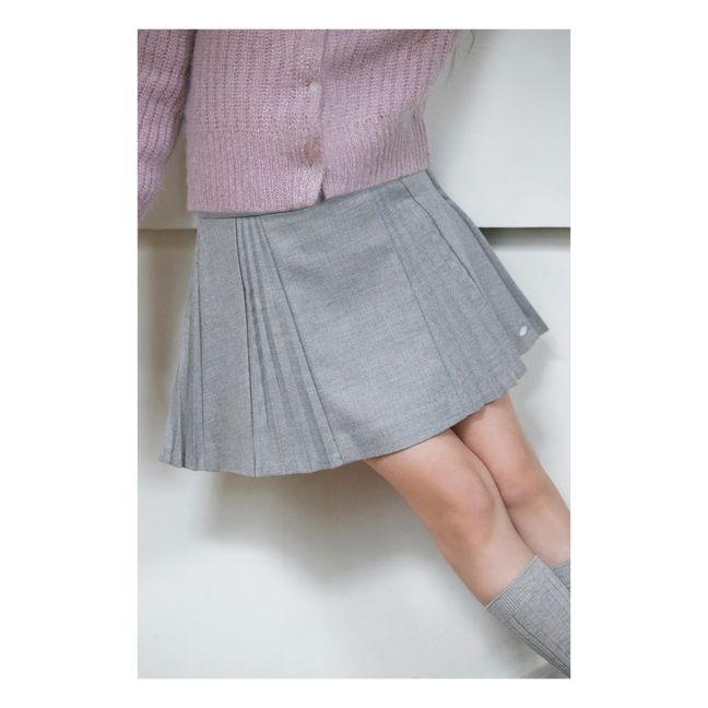 Gonna plissettata | Grigio chiné