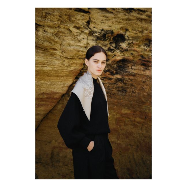 Foulard en Soie Chrysanthemum | Beige