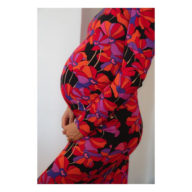 Abito da gravidanza, modello: Thelma Flower Power | Fuscia