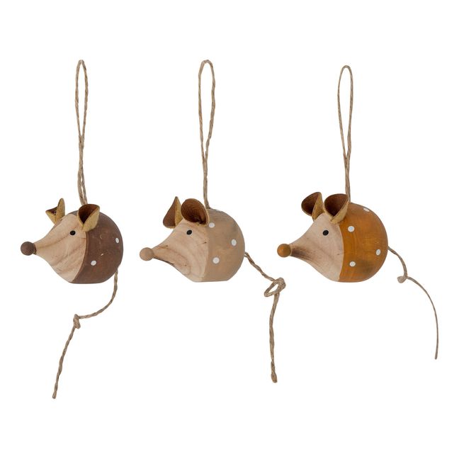 Fron Christmas ornaments - Set of 3 | Brown