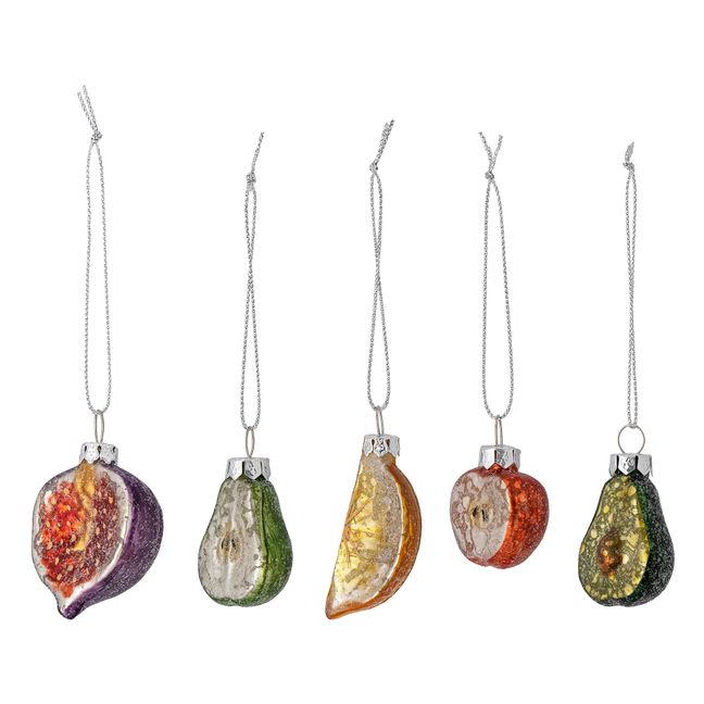 Décorations de Noël Finka en verre - Lot de 5 | Red