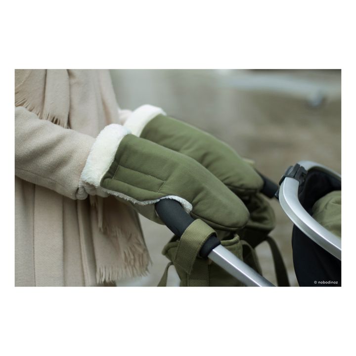 Handschuhe für Kinderwagen aus Bio-Baumwolle | Khaki- Produktbild Nr. 1