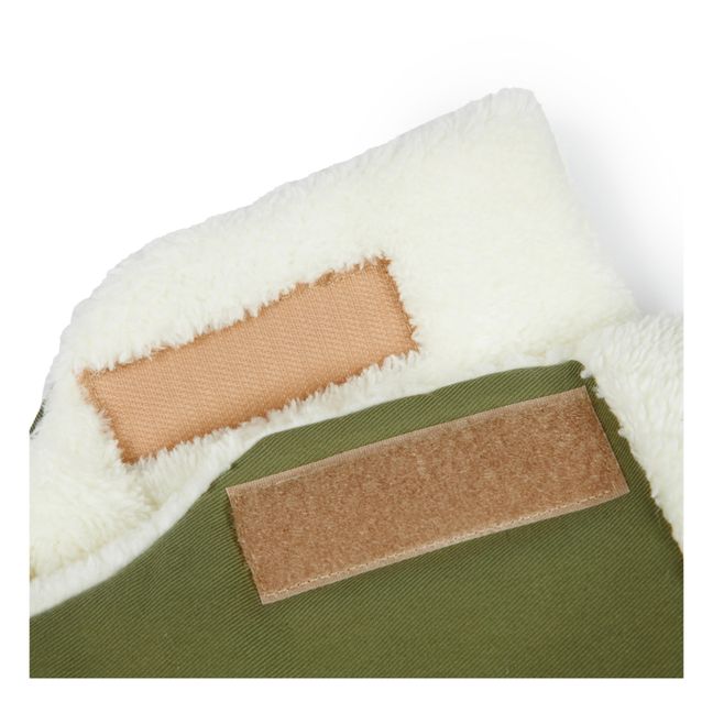 Moufles pour poussette en coton bio | Vert kaki