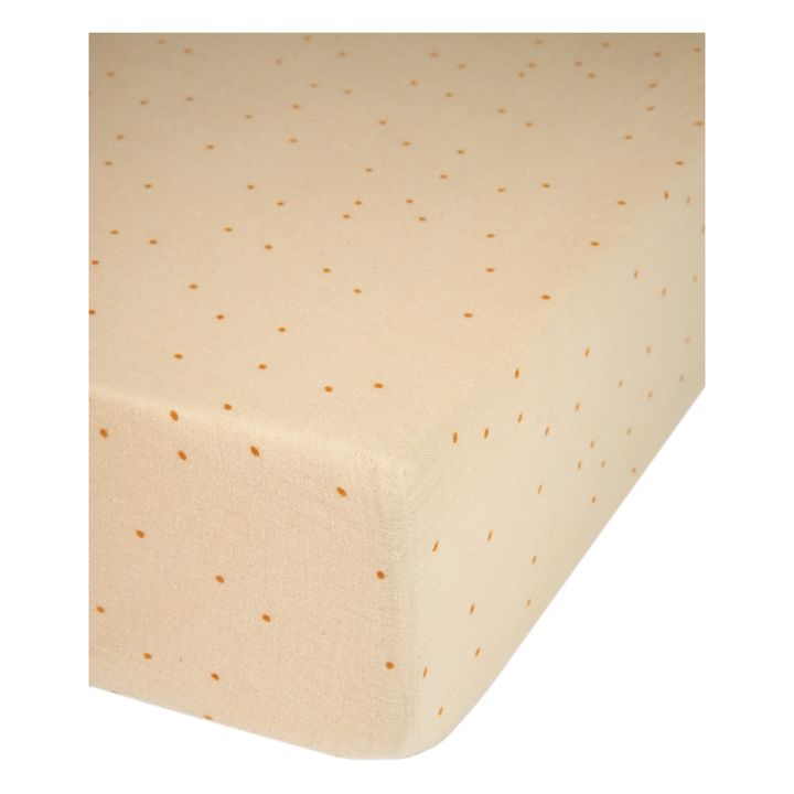 Dots cot fitted sheet | Ginger- Product image n°1