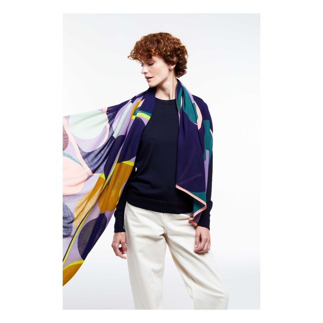 Foulard Onde Laine | Bleu marine