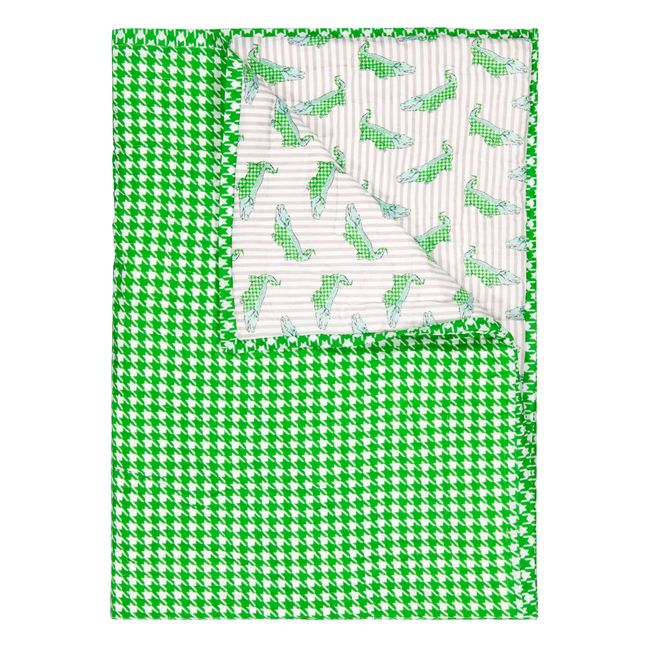 Plaid quilté réversible Crocodile | Vert