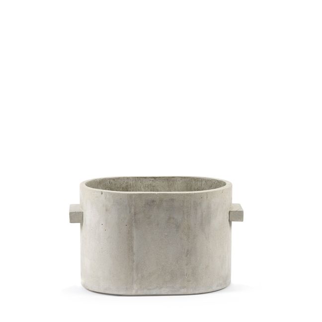 Blumenkasten Oval aus Beton  | Grau