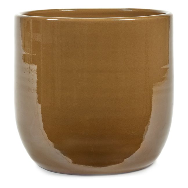 Cache pot émaillé | Mustard