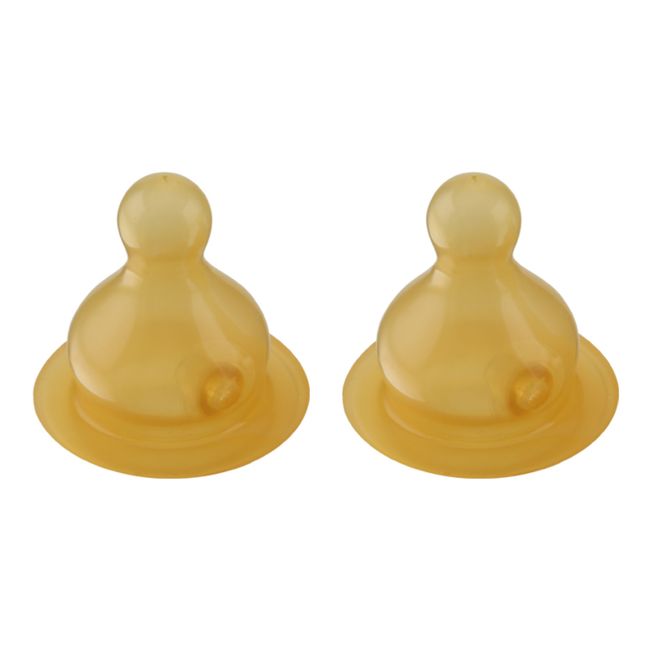 Tétines en caoutchouc naturel débit lent - Lot de 2