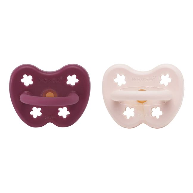 Tétines physiologiques en caoutchouc naturel - Lot de 2 | Rose poudré