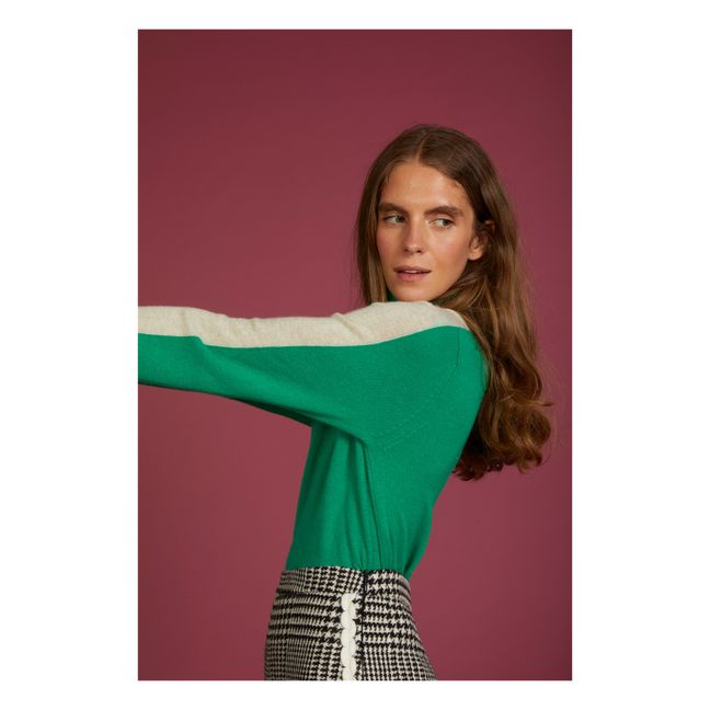 Maglione in cashmere con albero | Verde