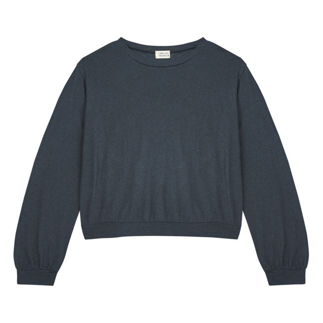 T-shirt in cotone biologico e lino | Nero