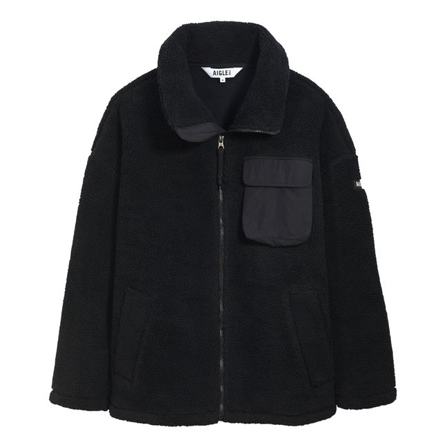 Veste Sherpa Poche | Noir