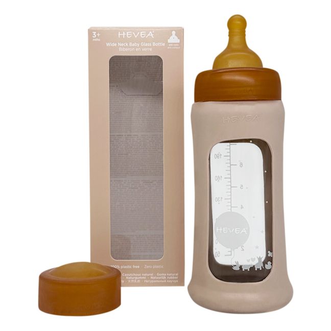 Weithalsflasche aus Glas mit Schutzhülle Mittlerer Durchsatz | Sandfarben