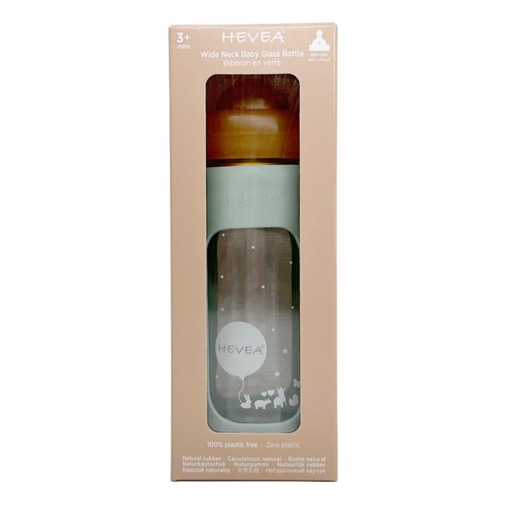 Weithalsflasche aus Glas mit Schutzhülle Mittlerer Durchsatz | Mandelgrün- Produktbild Nr. 4