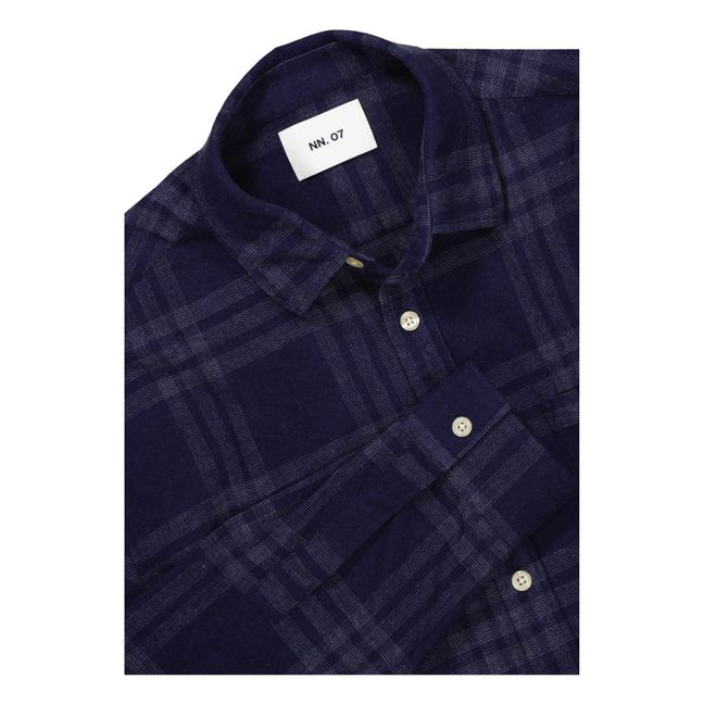 Deon 5465 Organic Cotton Checkered Shirt | Navy blue