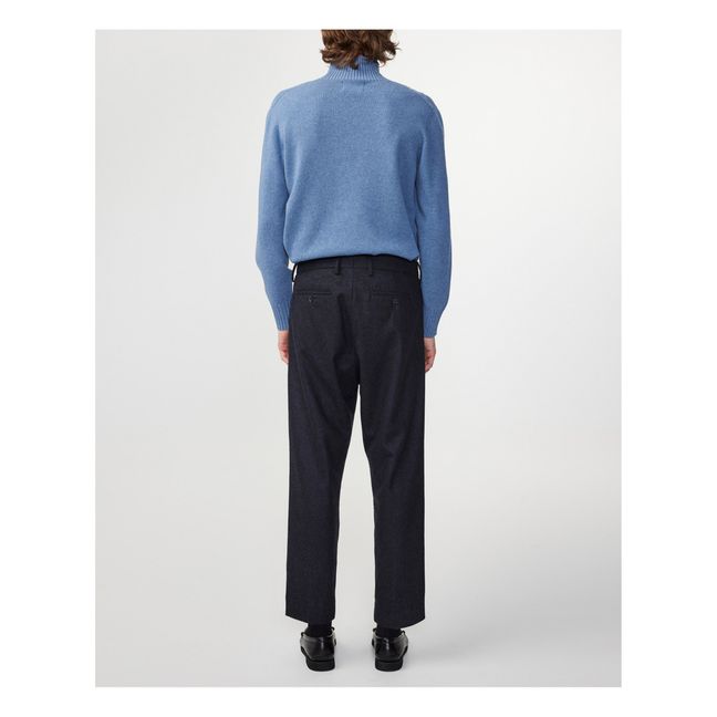 Pantaloni Bill 1630 in lana riciclata | Blu marino