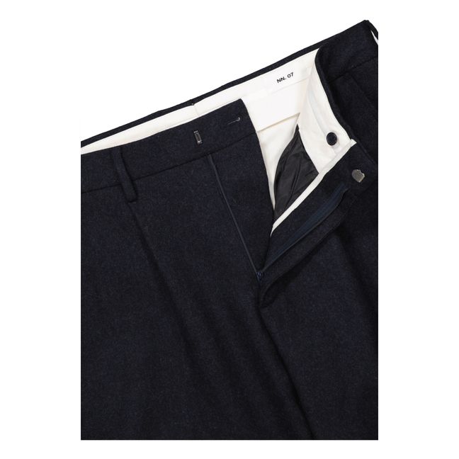 Pantalon Bill 1630 Laine Recyclée | Azul Marino