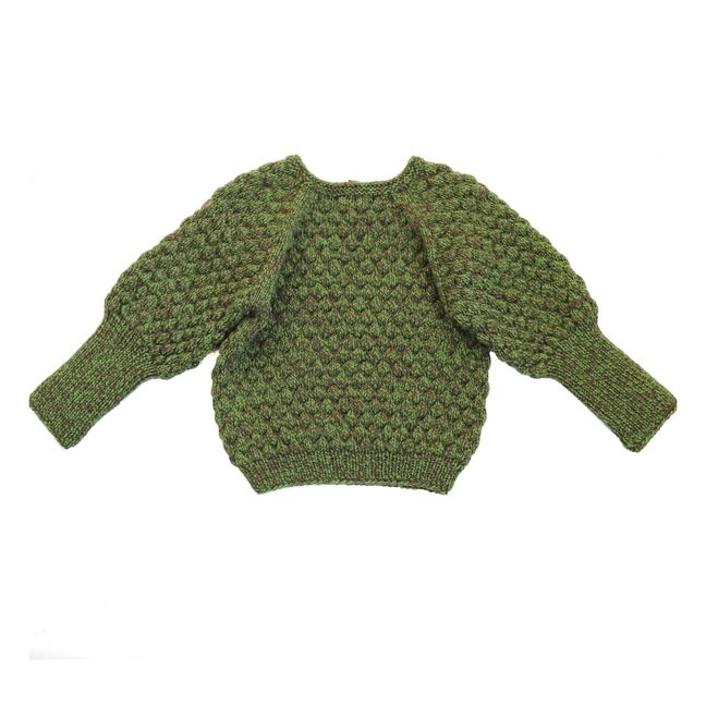 Handgemachter Merino-Pullover Elissa | Grün