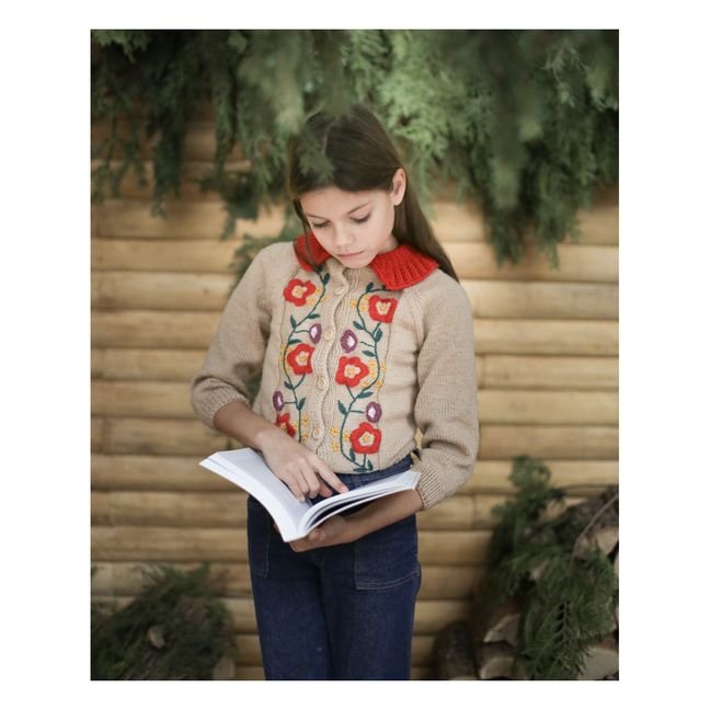 Cardigan Mérinos Fait et Brodé Main Olivia | Beige