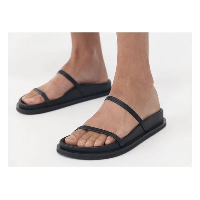 Sandalias de piel Slide | Negro