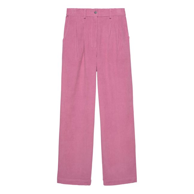 Pantalon à Pinces Velours Côtelé | Candy pink