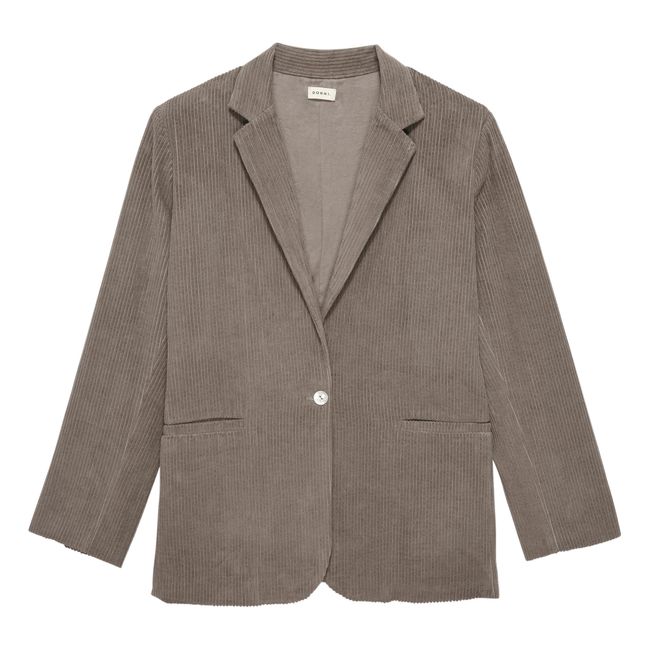 Veste Blazer Velours Côtelé | Taupe