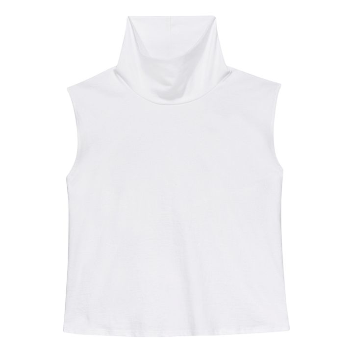 Top in jersey senza maniche a collo alto | Bianco- Immagine del prodotto n°0