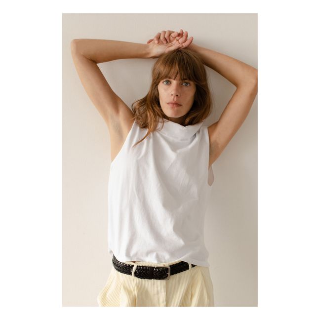 Top Jersey Sans Manches Turtleneck | Blanc