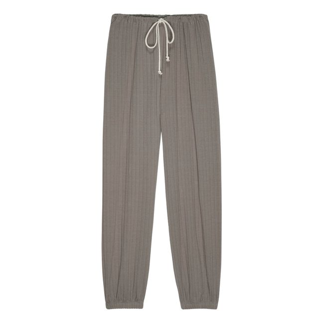 Pantalon Pointelle Coton Bio | Taupe brown