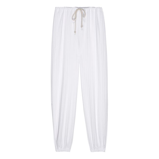 Pantalon Pointelle Coton Bio | Weiß